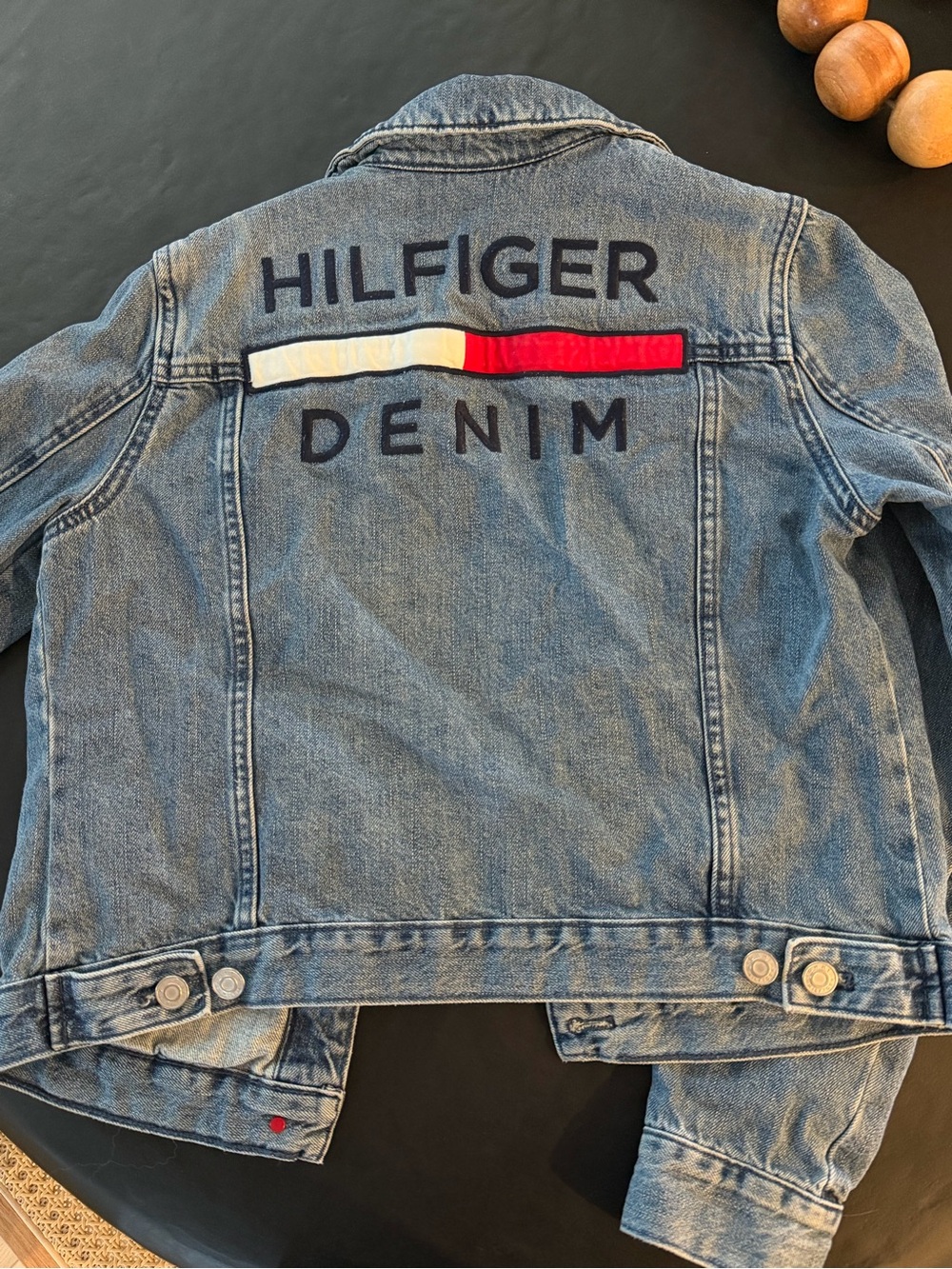 Tommy Hilfiger Blue Denim Jacket with Red & White Accent